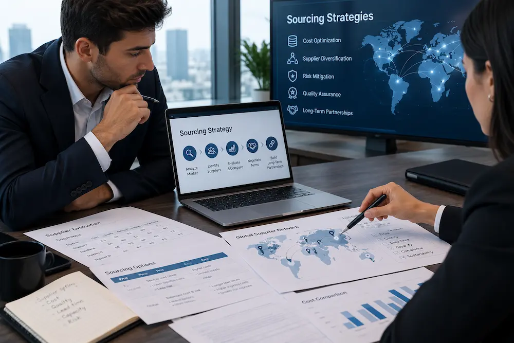 Professionnels de l'approvisionnement examinant des stratégies d'achat